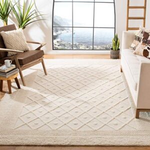 SAFAVIEH Kenya Collection 6' x 9' Ivory KNY952A Hand-Knotted Premium Wool Area Rug