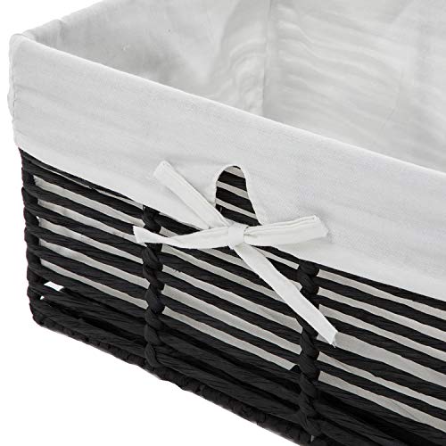 Home Zone Living Nursery Basket, 4-Pack, Black