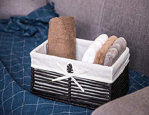 Home Zone Living Nursery Basket, 4-Pack, Black