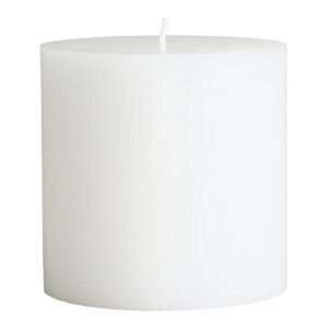 mister candle – white 4″ x 4″ hand made pillar candles (set of 2) unscented, smokeless, solid color