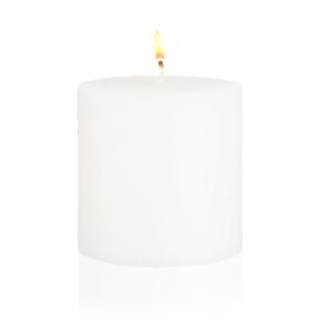 MIster Candle - White 4" x 4" Hand Made Pillar Candles (Set of 2) Unscented, Smokeless, Solid Color