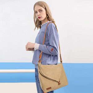 Tom Clovers Crossbody Bags for Women Canvas Crossbody Messenger Tote Weekender Fashion Bag