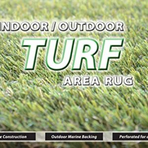 Garland Rug Artificial Grass Turf Indoor/Outdoor Area Rug, 5-Feet by 7-Feet, Green