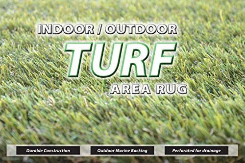 Garland Rug Artificial Grass Turf Indoor/Outdoor Area Rug, 5-Feet by 7-Feet, Green