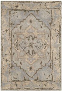 safavieh heritage collection 2′ x 3′ beige/grey hg866a handmade traditional oriental premium wool accent rug