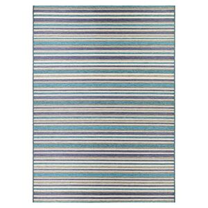 couristan cape brockton indoor/outdoor area rug, 5’3″ x 7’6″, cobalt blue-teal