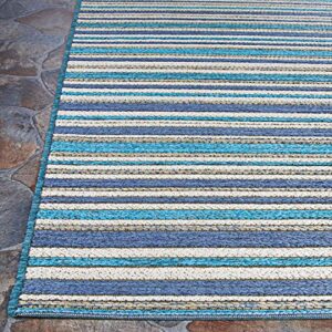 Couristan Cape Brockton Indoor/Outdoor Area Rug, 5'3" x 7'6", Cobalt Blue-Teal