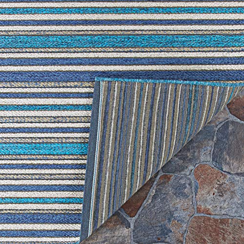 Couristan Cape Brockton Indoor/Outdoor Area Rug, 5'3" x 7'6", Cobalt Blue-Teal