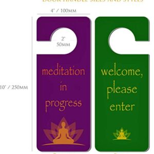 Meditation Door Sign | Do Not Disturb Sign Meditation in Progress | Meditation Gift for Home or Office