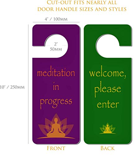 Meditation Door Sign | Do Not Disturb Sign Meditation in Progress | Meditation Gift for Home or Office