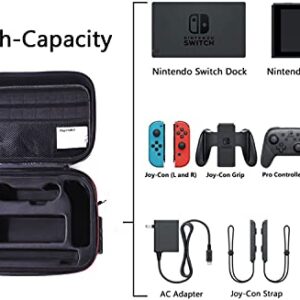 Magictodoor Locking Carrying Case for Nintendo Switch / Switch OLED Protective Hardshell Messenger Bag for Console, 2 Pro Controller, Dock, AC Adapter Cable & Accessories