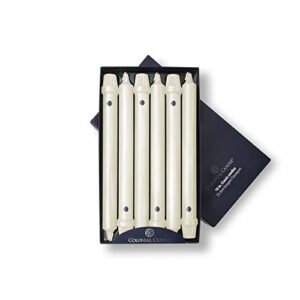 Colonial Candle Unscented Taper Candle, Classic Collection, Ivory, 10 In, Pack of 12 - Up to 8 Hours Burn