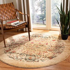safavieh lyndhurst collection 10′ round beige / multi lnh224a traditional paisley non-shedding dining room entryway foyer living room bedroom area rug
