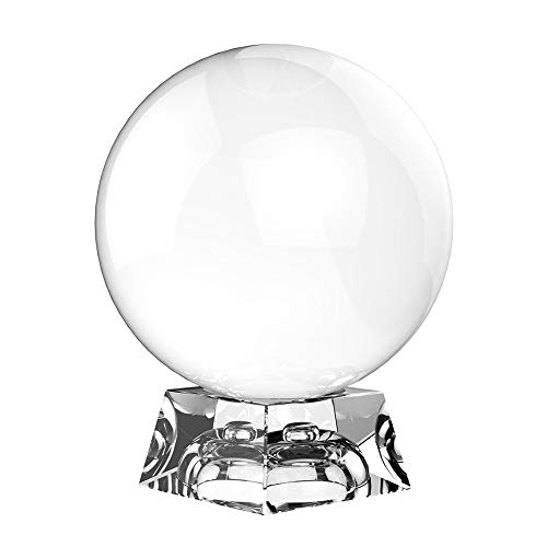 Moi Doi Crystal Ball, Crystal Clear Ball, K9 Crystal Suncatchers Ball with Stand for Photography/Meditation/Divination or Wedding/Home/Office Decoration