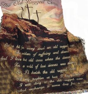 manual inspirational collection 50 x 60-inch tapestry throw, old rugged cross