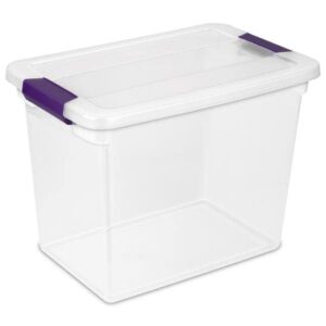 sterilite 17631706 clearview storage box with latched lid – 27 qt. 17″l x 11-1/8″w x 12-3/4″h – lot of 6