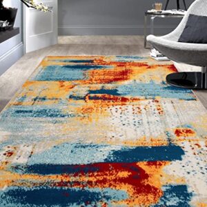 Rugshop Sky Collection Novel Abstract Area Rug 5' x 7' Multi