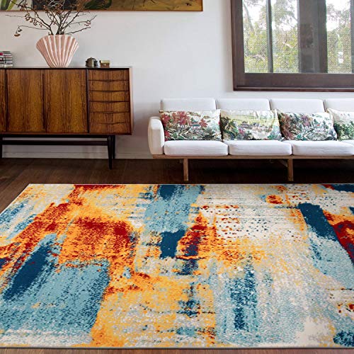 Rugshop Sky Collection Novel Abstract Area Rug 5' x 7' Multi