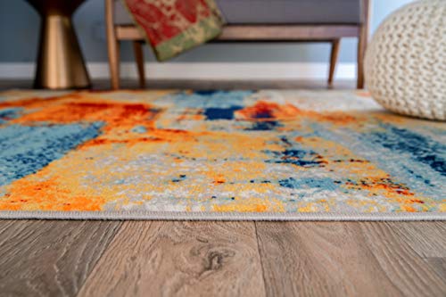 Rugshop Sky Collection Novel Abstract Area Rug 5' x 7' Multi