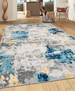 rugshop sky collection transitional abstract area rug 7’10” x 10′ cream