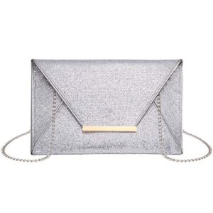 tendycoco women evening clutch bag silver rhinestone purse glitter prom clutch purse for women ladies