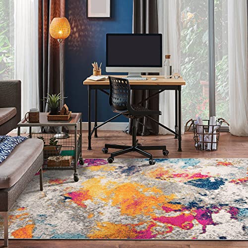 Rugshop Sky Collection Modern Abstract Area Rug 5' x 7' Multi