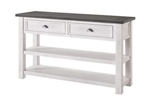 martin svensson home monterey solid wood sofa console table white with grey top