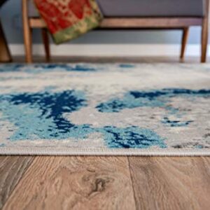 Rugshop Sky Collection Whimsical Abstract Area Rug 5' x 7' Blue