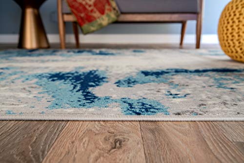 Rugshop Sky Collection Whimsical Abstract Area Rug 5' x 7' Blue