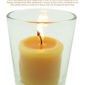 Beeswax Candle Works, 10-Hour Votives (Pack of 12) 100% USA Beeswax