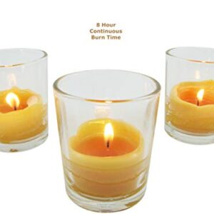 Beeswax Candle Works, 10-Hour Votives (Pack of 12) 100% USA Beeswax