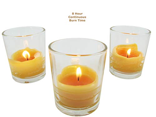 Beeswax Candle Works, 10-Hour Votives (Pack of 12) 100% USA Beeswax