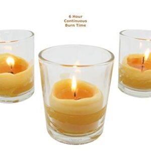 Beeswax Candle Works, 10-Hour Votives (Pack of 12) 100% USA Beeswax