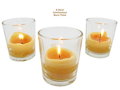 Beeswax Candle Works, 10-Hour Votives (Pack of 12) 100% USA Beeswax