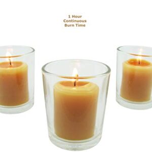 Beeswax Candle Works, 10-Hour Votives (Pack of 12) 100% USA Beeswax