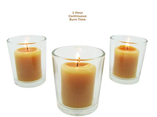 Beeswax Candle Works, 10-Hour Votives (Pack of 12) 100% USA Beeswax