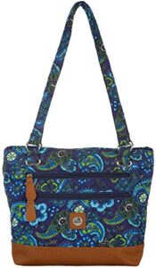 stone mountain quilted donna tote handbag one size blue multi
