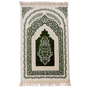 visco love memory foam area rug & runners (prayer rug) (green)