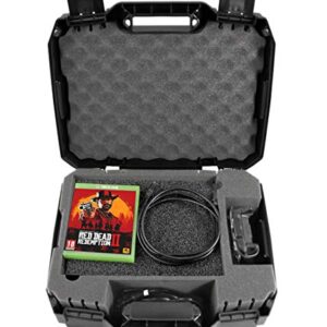 CASEMATIX Travel Case Compatible with Xbox One X - Hard Shell Carrying Case with Protective Foam Compartments for Console, Controller, Power Adapter, Games and More Accessories