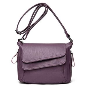 syyhome crossbody purses for women pu leather hobo shoulder bags travel purses and handbags medium pocketbooks (purple)
