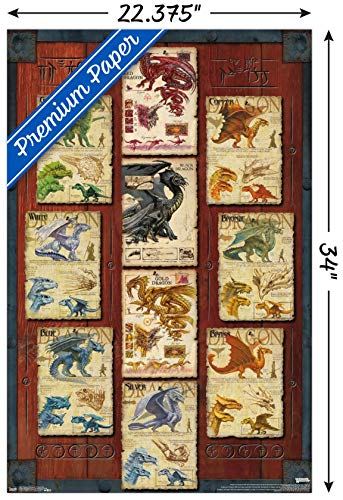 Trends International Dungeons Dragon Grid Wall Poster, 22.375" x 34", Premium Unframed Version