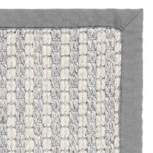 SAFAVIEH Palm Beach Collection 8' x 10' Silver / Ivory PAB615G Hand-Knotted Sisal & Wool Area Rug