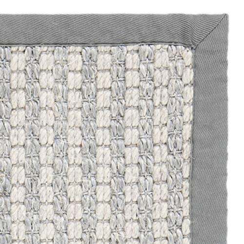 SAFAVIEH Palm Beach Collection 8' x 10' Silver / Ivory PAB615G Hand-Knotted Sisal & Wool Area Rug