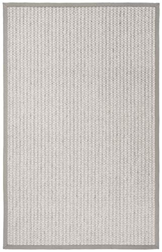 SAFAVIEH Palm Beach Collection 8' x 10' Silver / Ivory PAB615G Hand-Knotted Sisal & Wool Area Rug