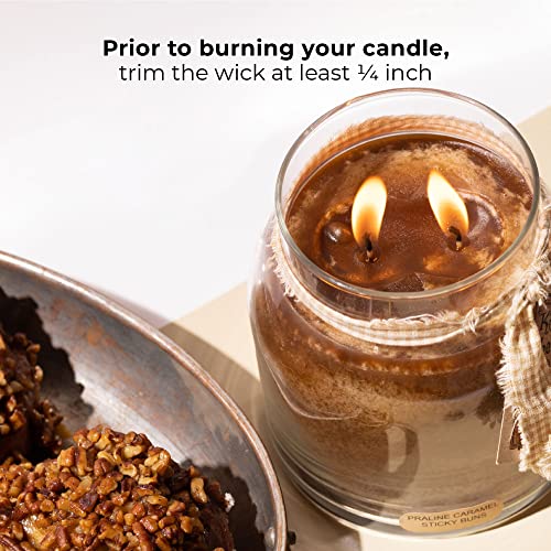 A Cheerful Giver - Praline Caramel Sticky Buns Mama Scented Glass Jar Candle (22oz) with Lid & True to Life Fragrance Made in USA