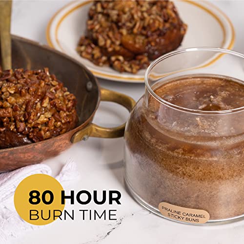 A Cheerful Giver - Praline Caramel Sticky Buns Mama Scented Glass Jar Candle (22oz) with Lid & True to Life Fragrance Made in USA