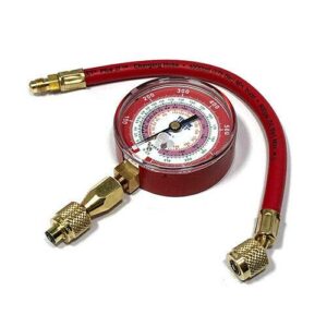 yellow jacket 40344 red single test pressure gauge (r22/r410a/r404a) w/12″ hose