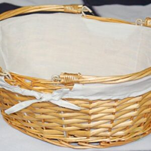 Vintiquewise(TM) QI003055.WF Oval Willow Basket with Double Drop Down Handles