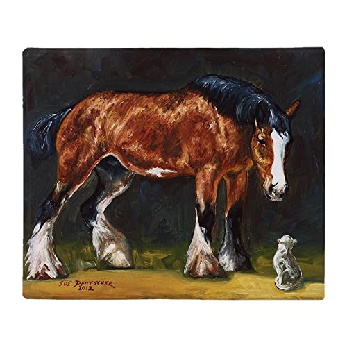 CafePress Clydesdale Horse and Cat Throw Blanket Super Soft Fleece Plush Throw Blanket, 60"x50"