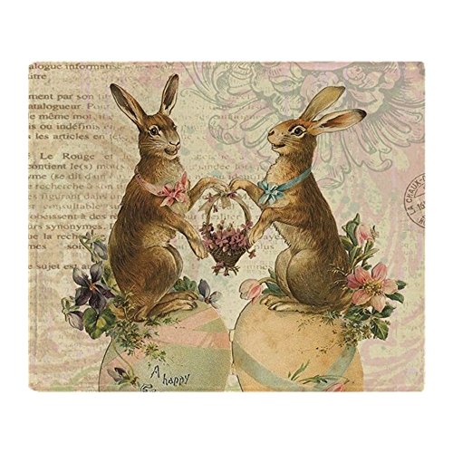 CafePress Vintage French Easter Bunnies Throw Blanket Super Soft Fleece Plush Throw Blanket, 60"x50"